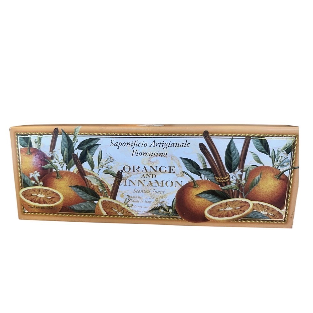 Saponificio‎ Artigianale Fiorentino Orange Scented Soaps 3 Bars SEALED Italy
